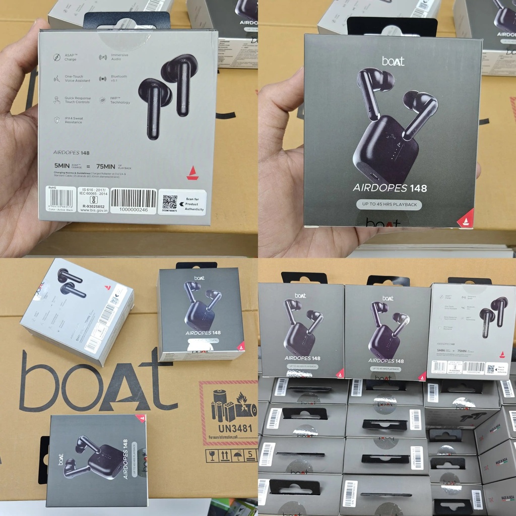 [MOB-34e5d4ae-095c-4b4a-a5f3-2035c09b8748] boAt Airdopes 148 Og ( Serial Number Working ) Earbuds