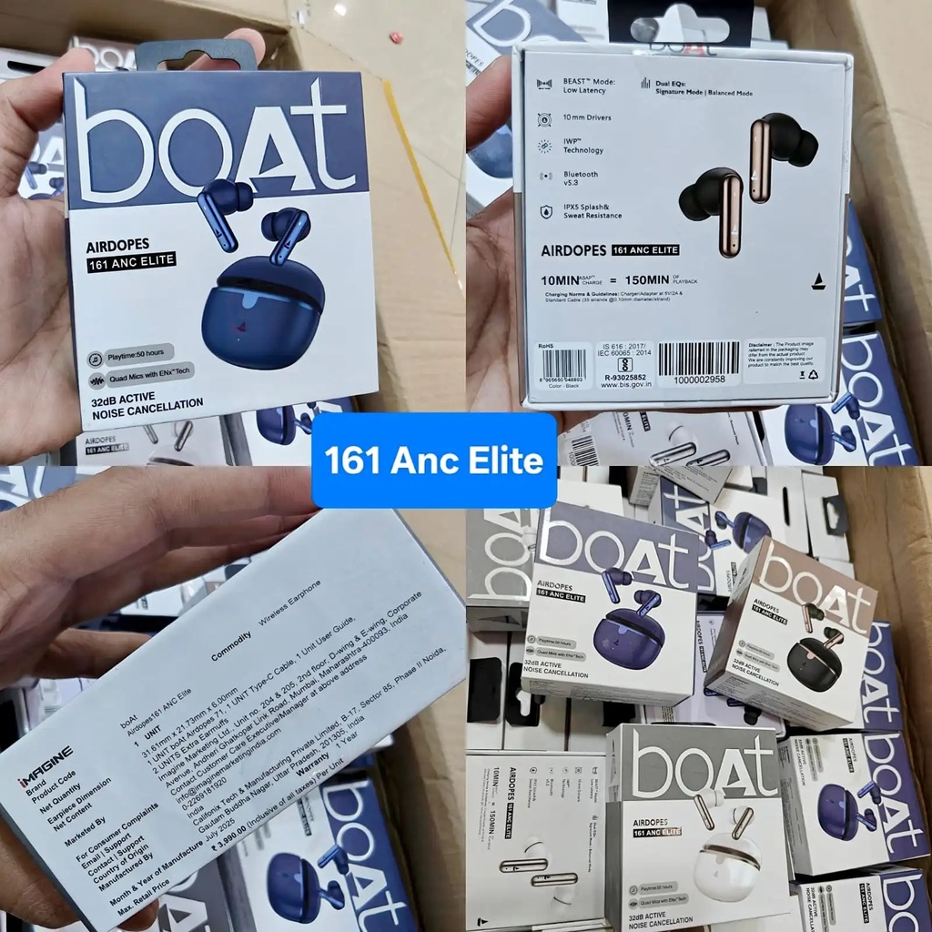 [MOB-1212c19c-5cd4-4046-ac72-1dd91eb83a8c] Airdopes 161 Anc Elite ( 💯 Anc Working)